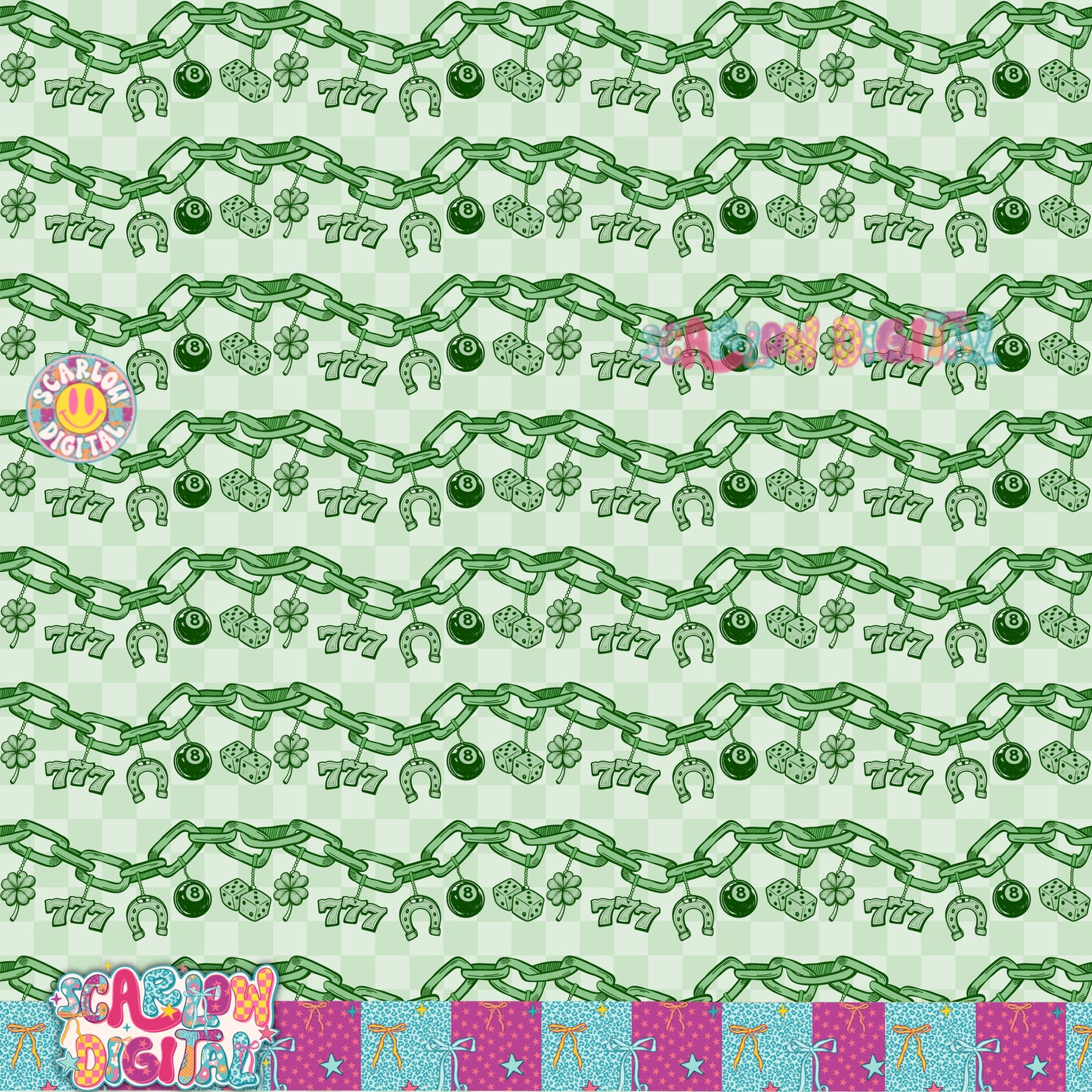 Lucky Bracelet Seamless Pattern Digital Design