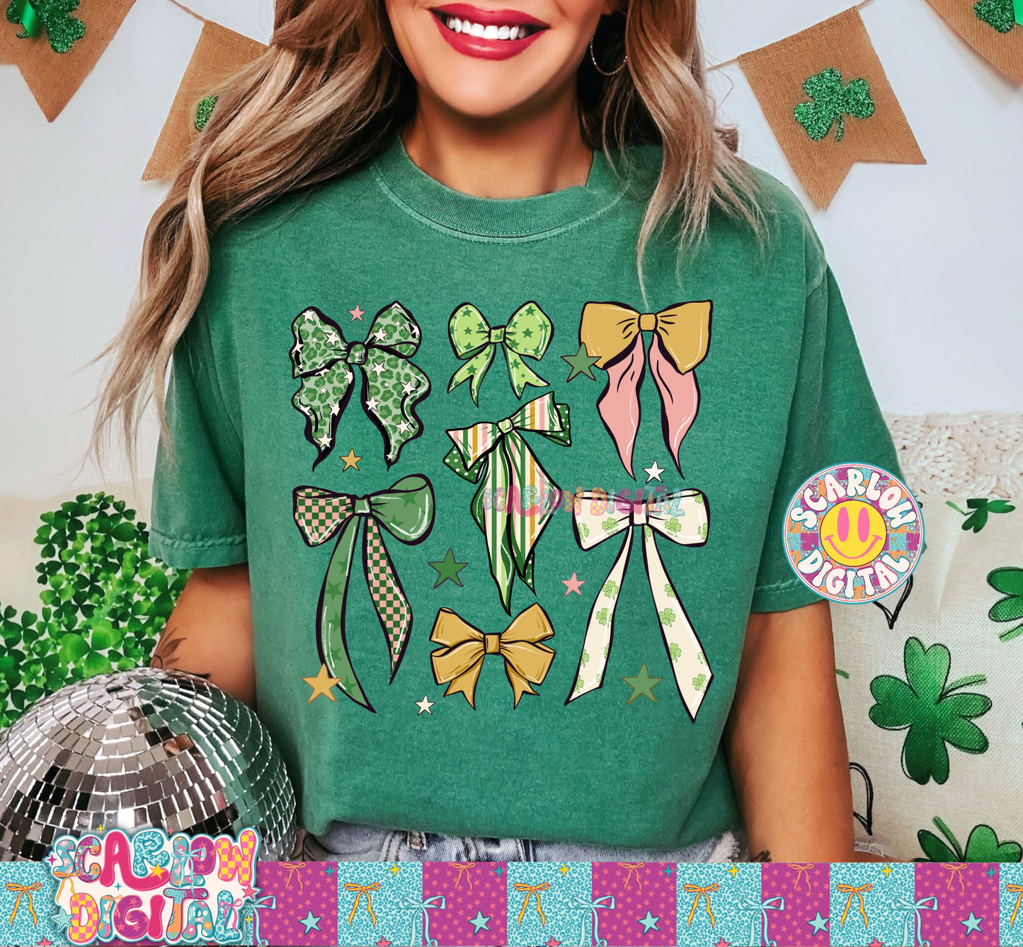 Saint Patrick's Bows PNG Digital Design