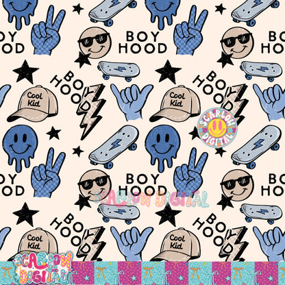 Boyhood Seamless Pattern Digital Design