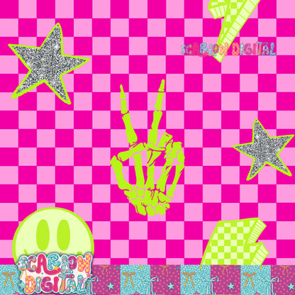 Lime Pink Seamless Pattern Digital Design
