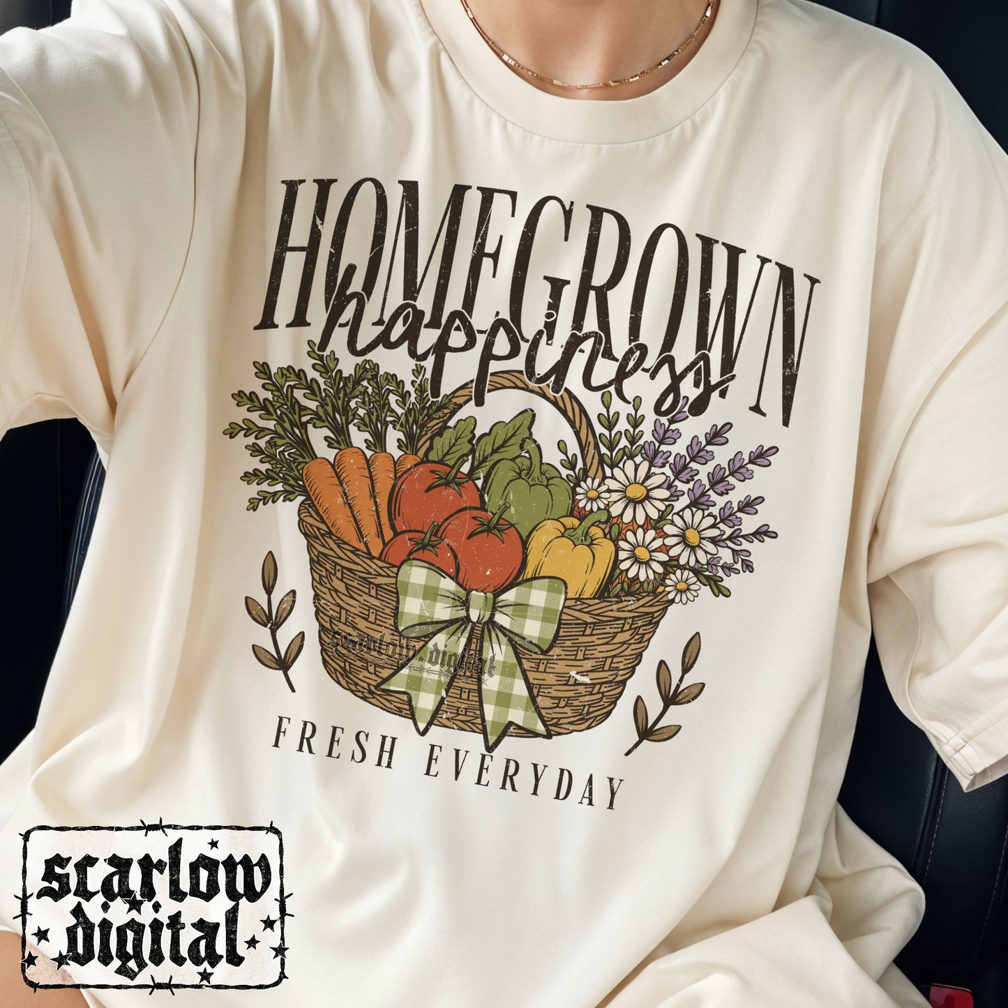 Homegrown Happiness PNG Digital Design