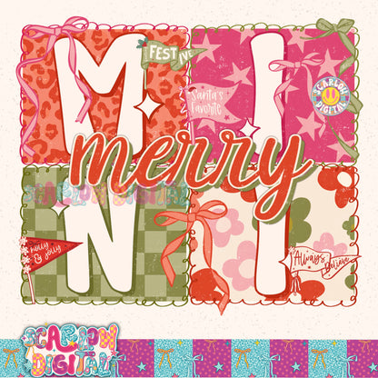 Merry Mini PNG Digital Design