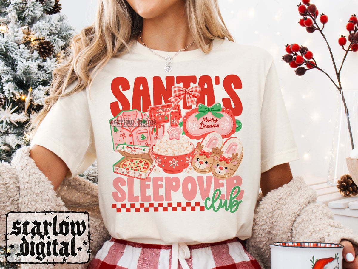 Santa Sleepover Club PNG Digital Design