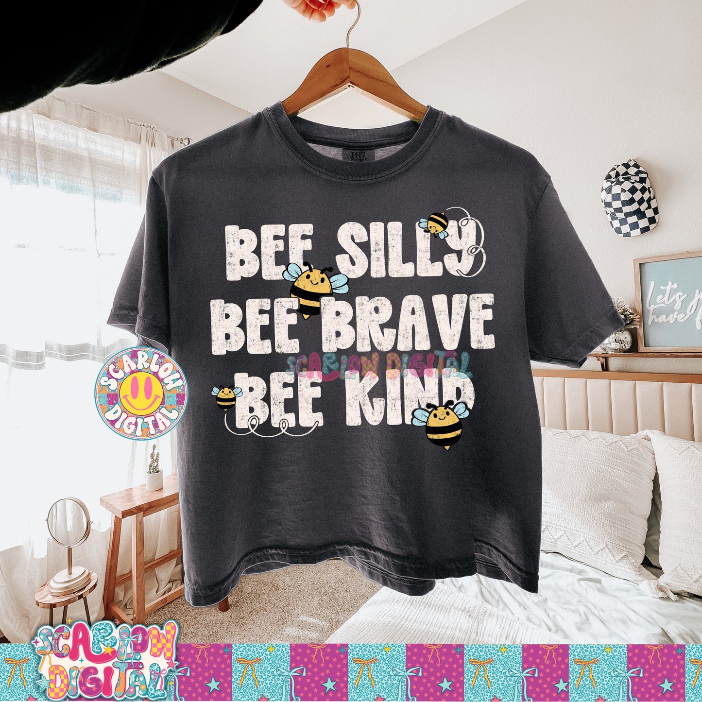 Bee Silly Bee Brave Bee Kind PNG Digital Design