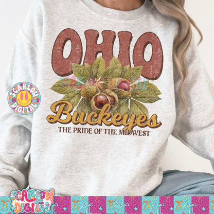 Ohio Buckeyes PNG Digital Design