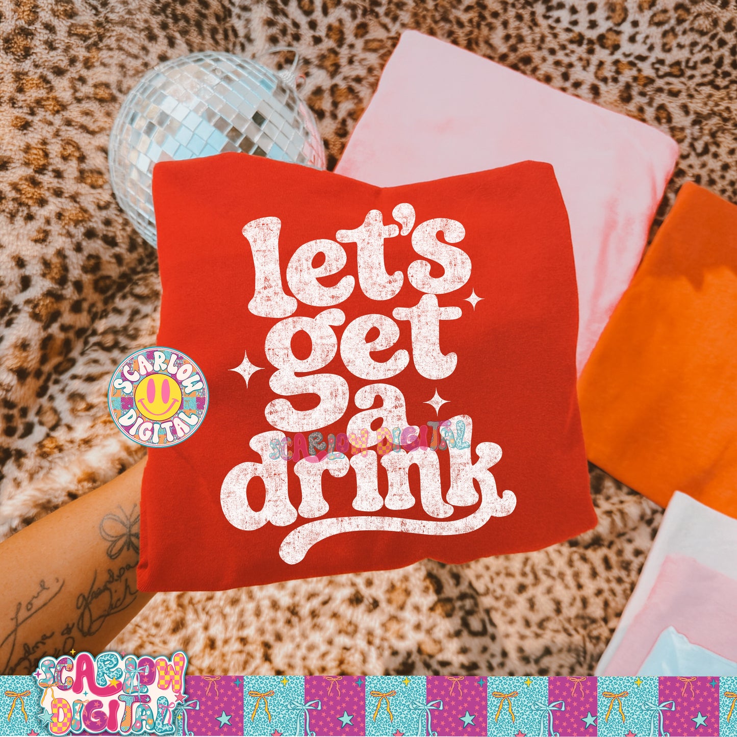 Let's Get a Drink PNG Digital Design
