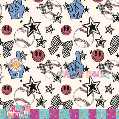Baseball Seamless Pattern Digital Design