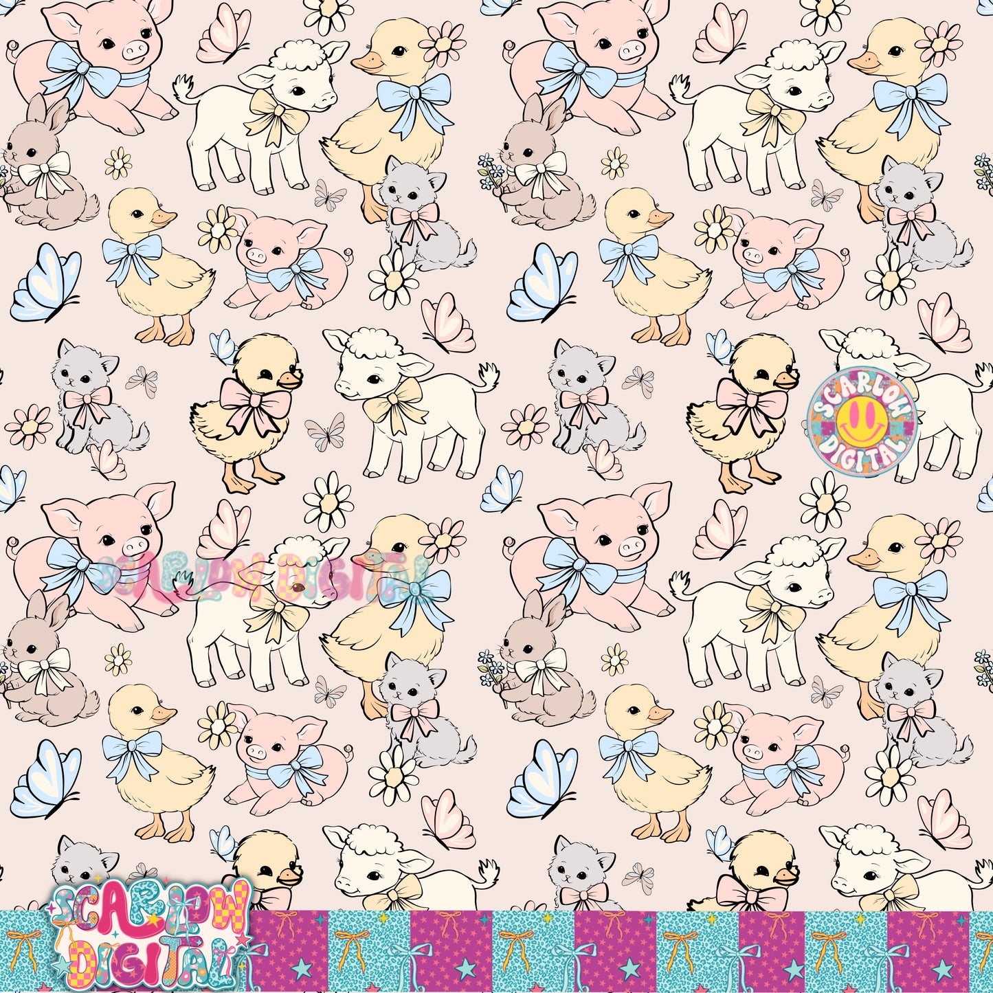 Animals Seamless Pattern Digital Design