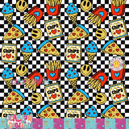 Snacks Seamless Pattern Digital Design