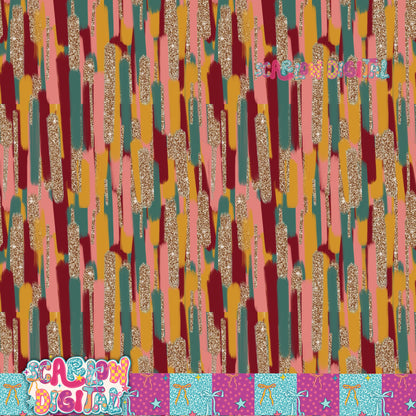 Christmas Paint and Glitter Seamless Pattern Digital Design