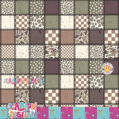 Camo Patchwork Seamless Pattern Digital Design