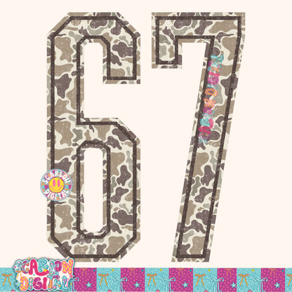 Camo 67 Without Bows PNG Digital Design