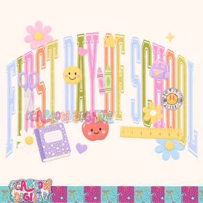 First Day of School PNG Digital Design