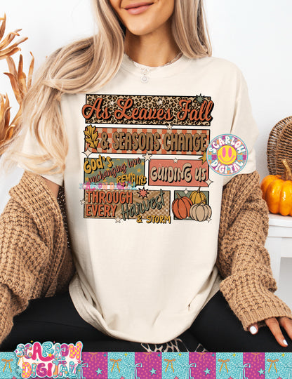 As Leaves Fall & Seasons Change PNG Digital Design