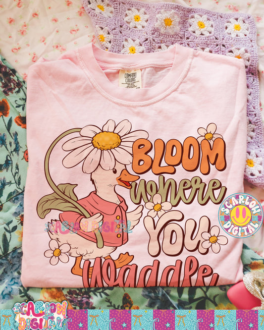 Bloom Where You Waddle PNG Digital Design