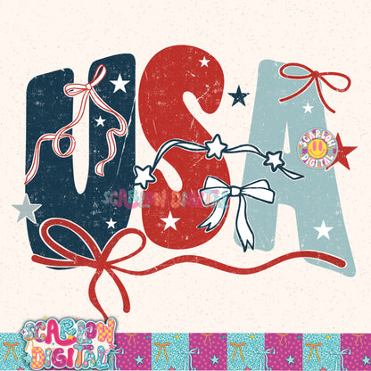 USA July 4th Patriotic PNG Digital Design