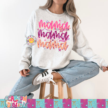 Pink Purple Mama PNG Digital Design