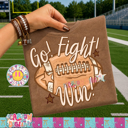 Go Fight Win Football PNG Digital Design