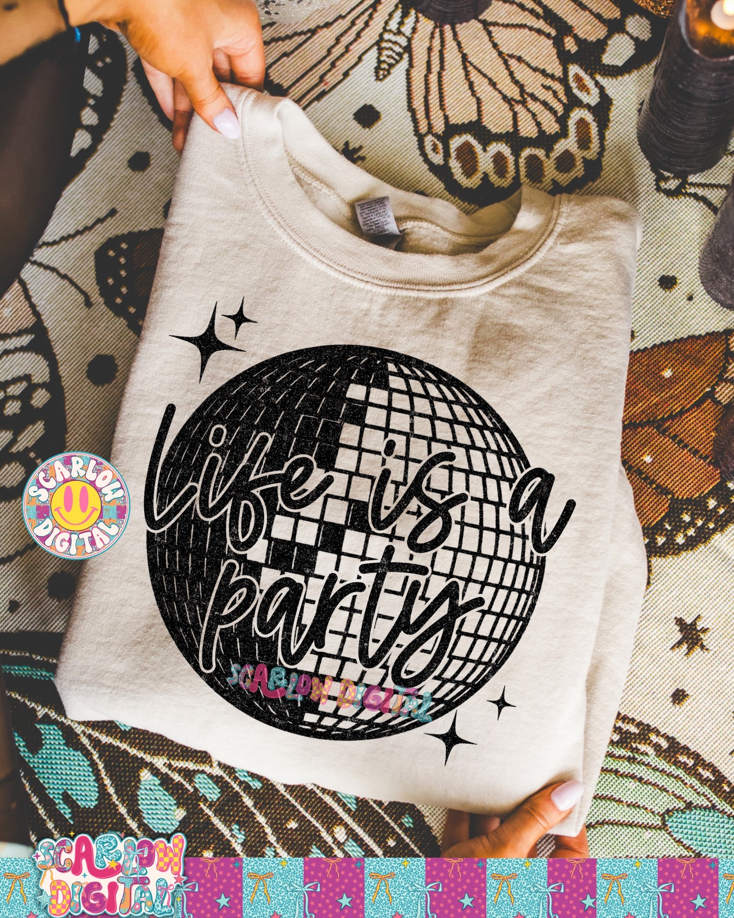 Life is a Party PNG Digital Design