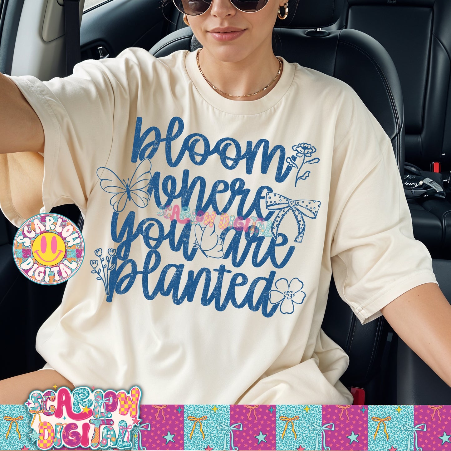 Bloom Where You Are Planted PNG Digital Design