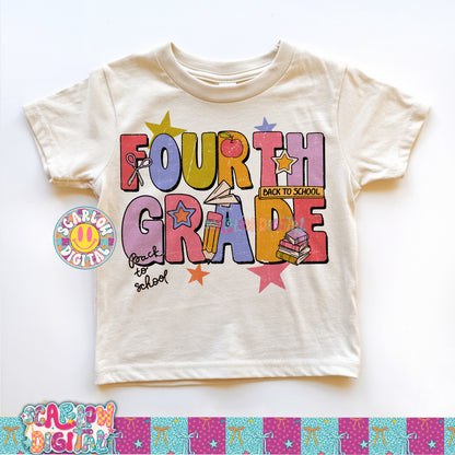 Fourth Grade Back to School PNG Digital Design