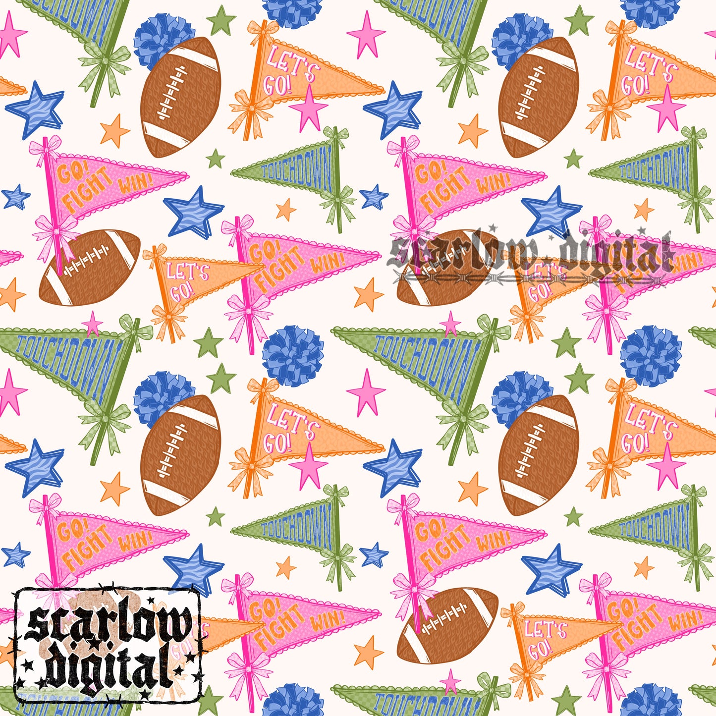 Football Flags Seamless Pattern Digital Design