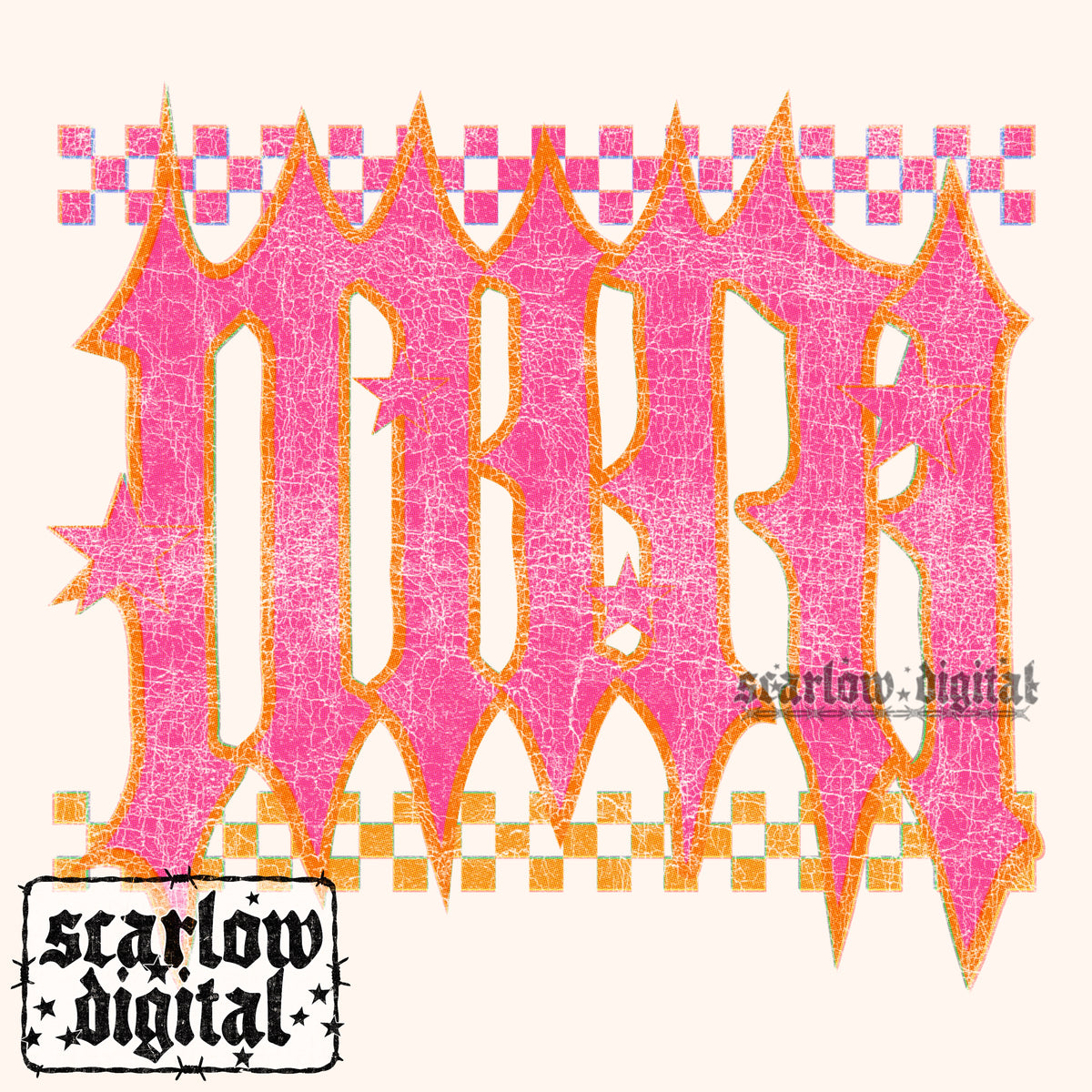 Pink Orange Grunge Rocker Mini PNG Digital Design