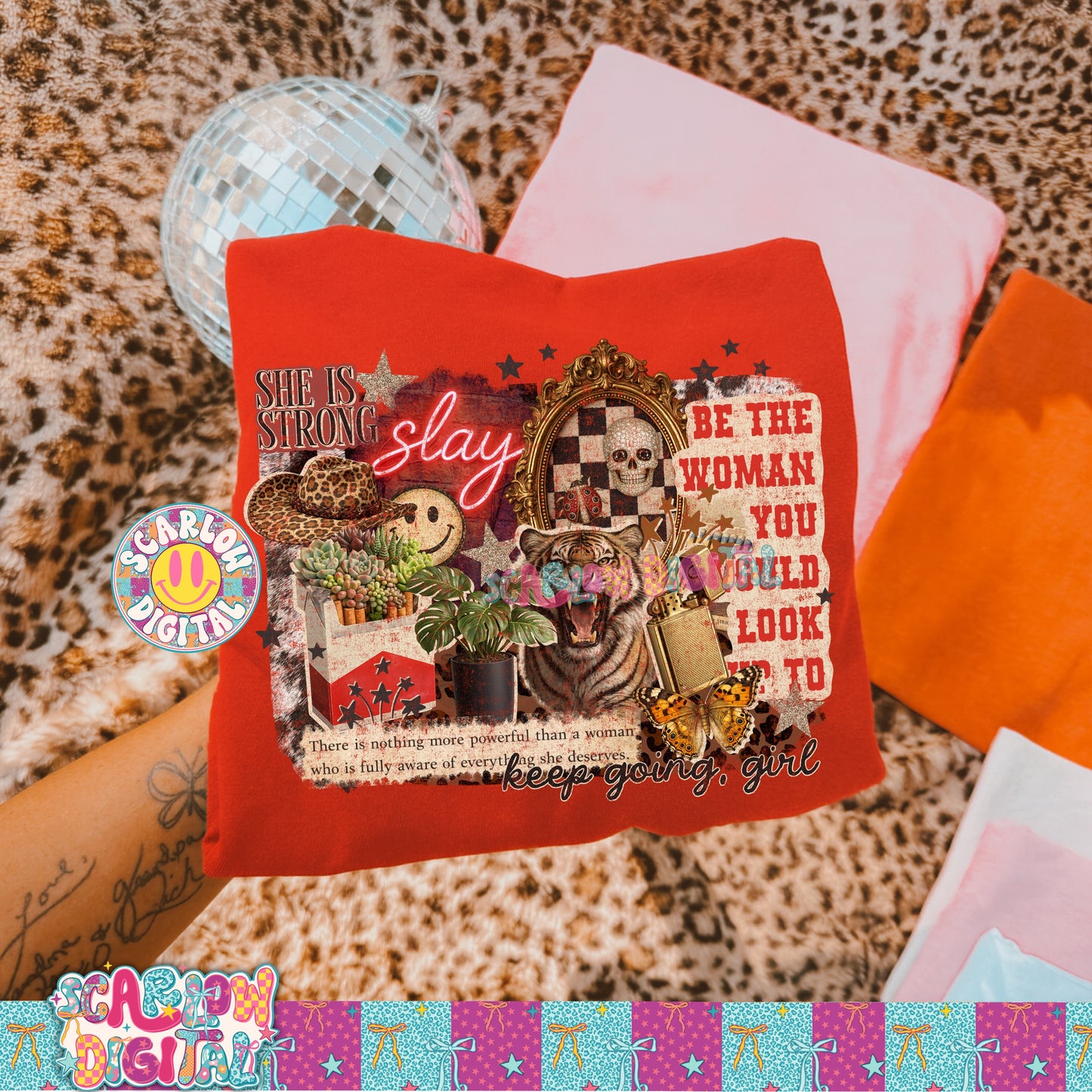 Strong Woman Collage PNG Digital Design