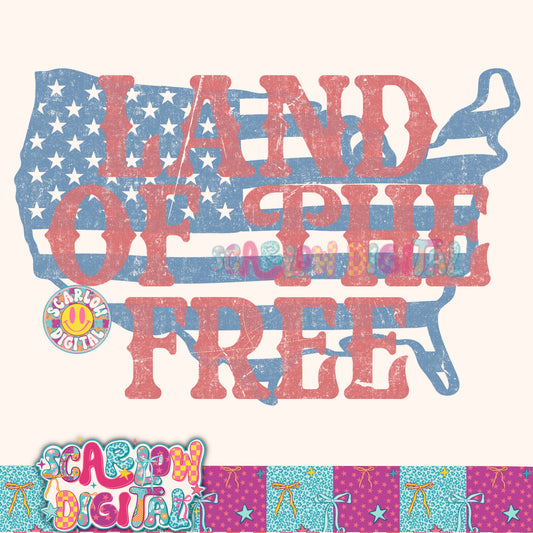 Land of the Free PNG Digital Design