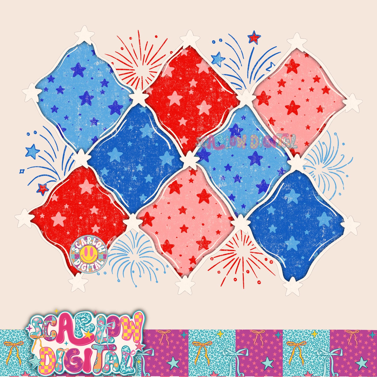 July 4th Pattern PNG Digital Design