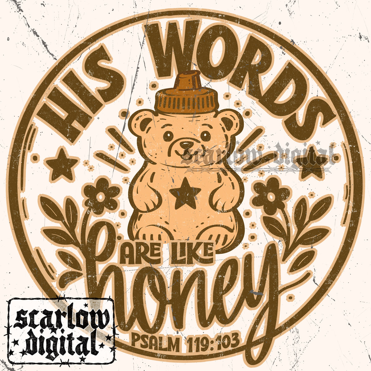 His Words Are Like Honey PNG Digital Design