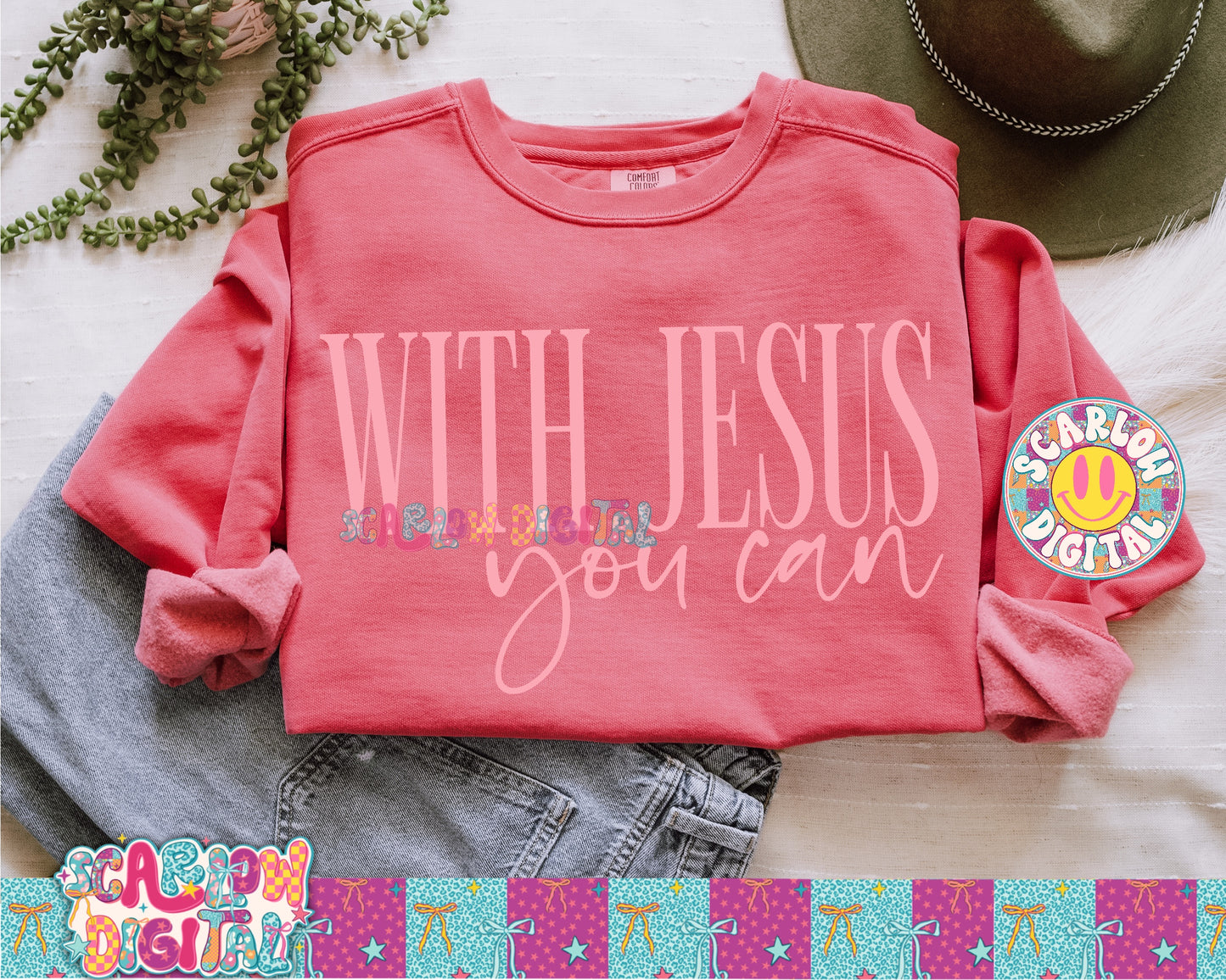 With Jesus You Can PNG Digital Design