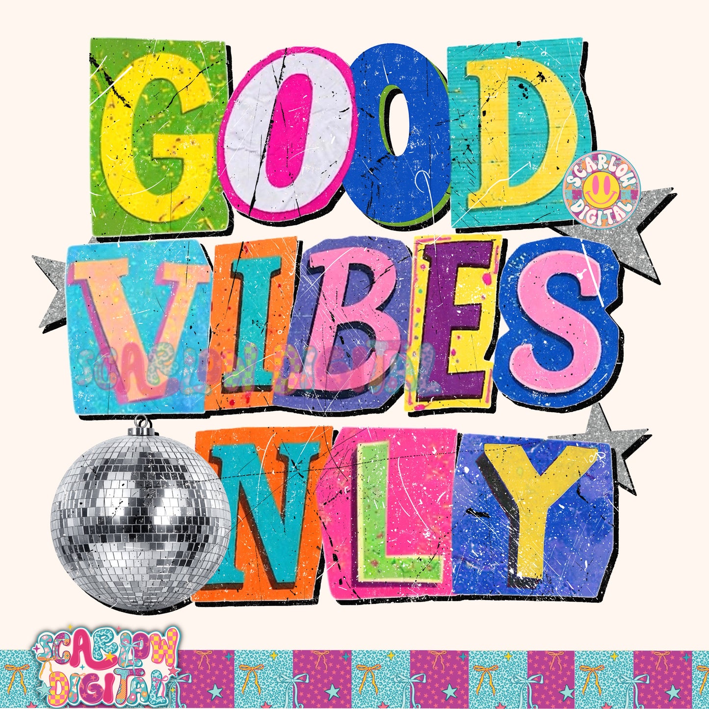 Good Vibes Only PNG Digital Design