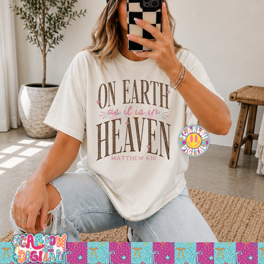 On Earth As it is in Heaven PNG Digital Design