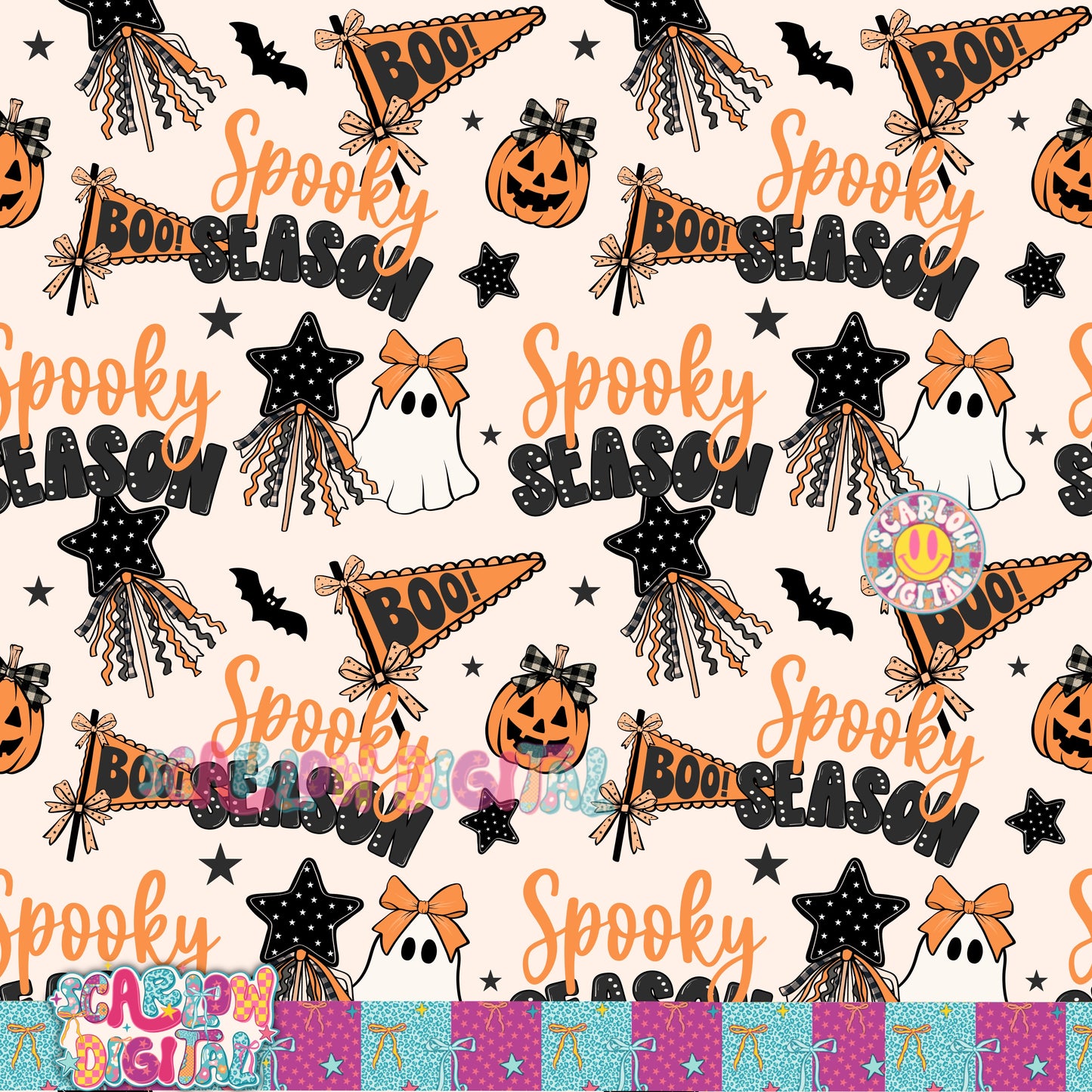 Spooky Season Seamless Pattern Digital Design