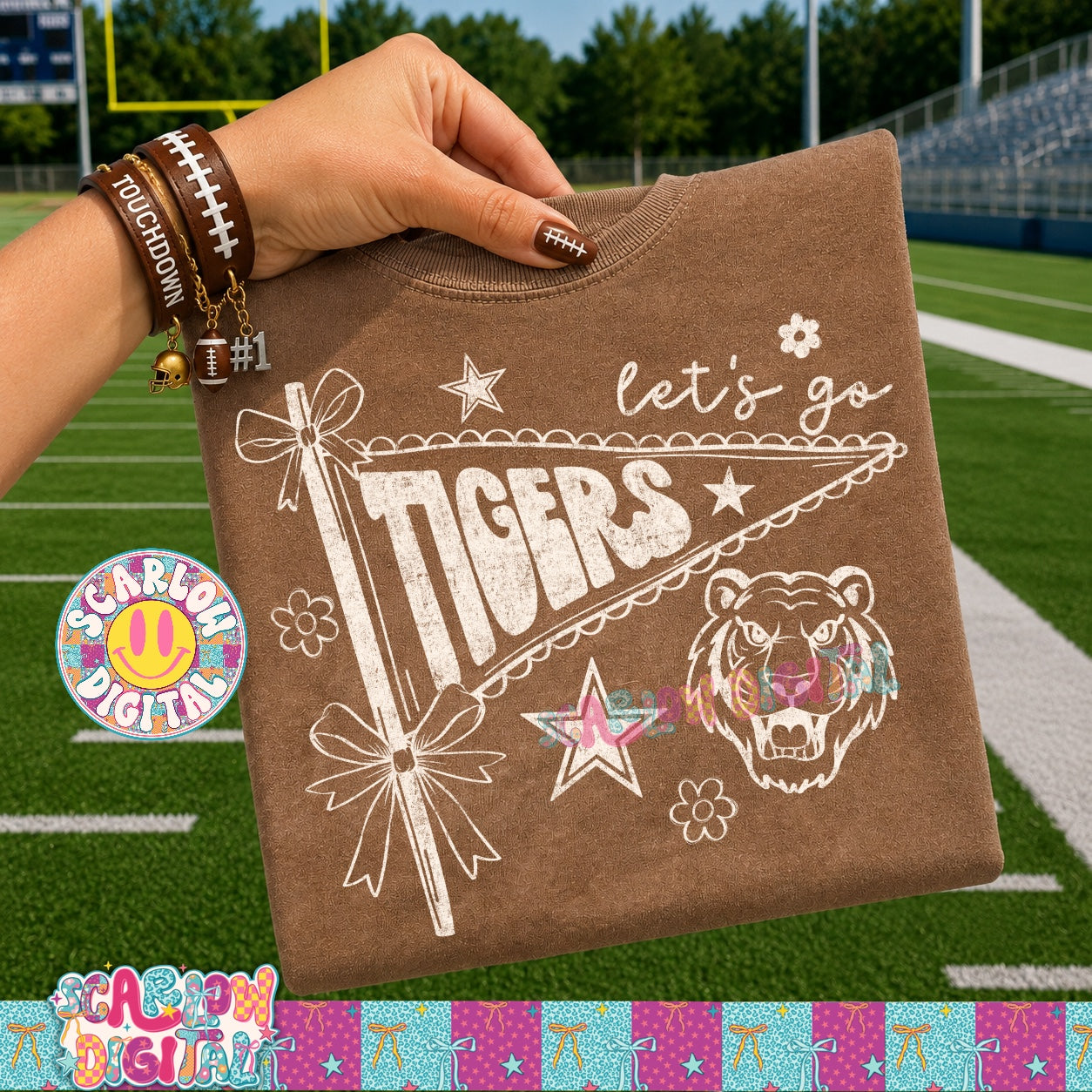 Let's Go Tigers PNG Digital Design
