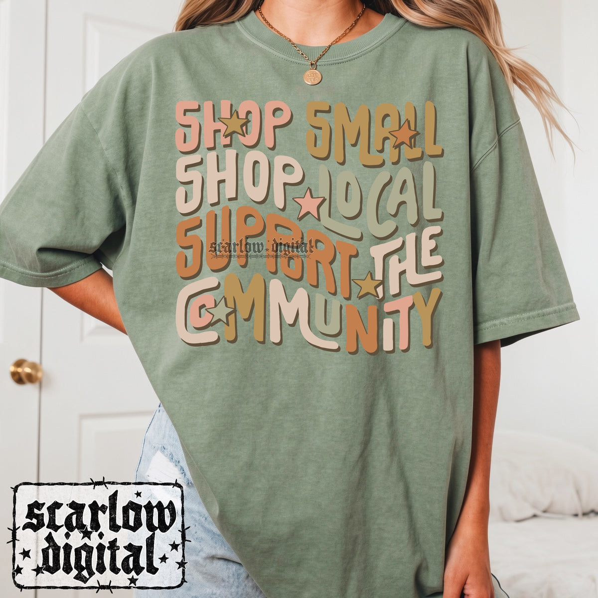 Shop Small Shop Local Support the Community PNG Digital Design