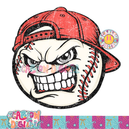 Angry Baseball PNG Digital Design