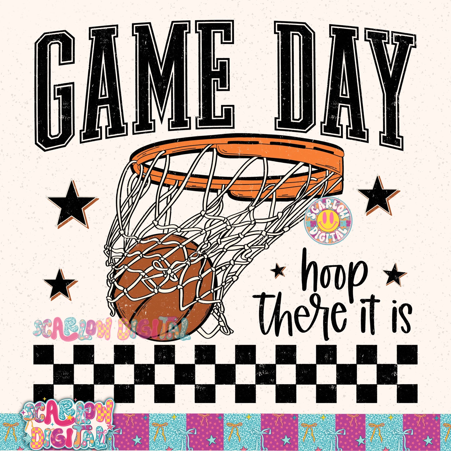Game Time Basketball PNG Digital Design