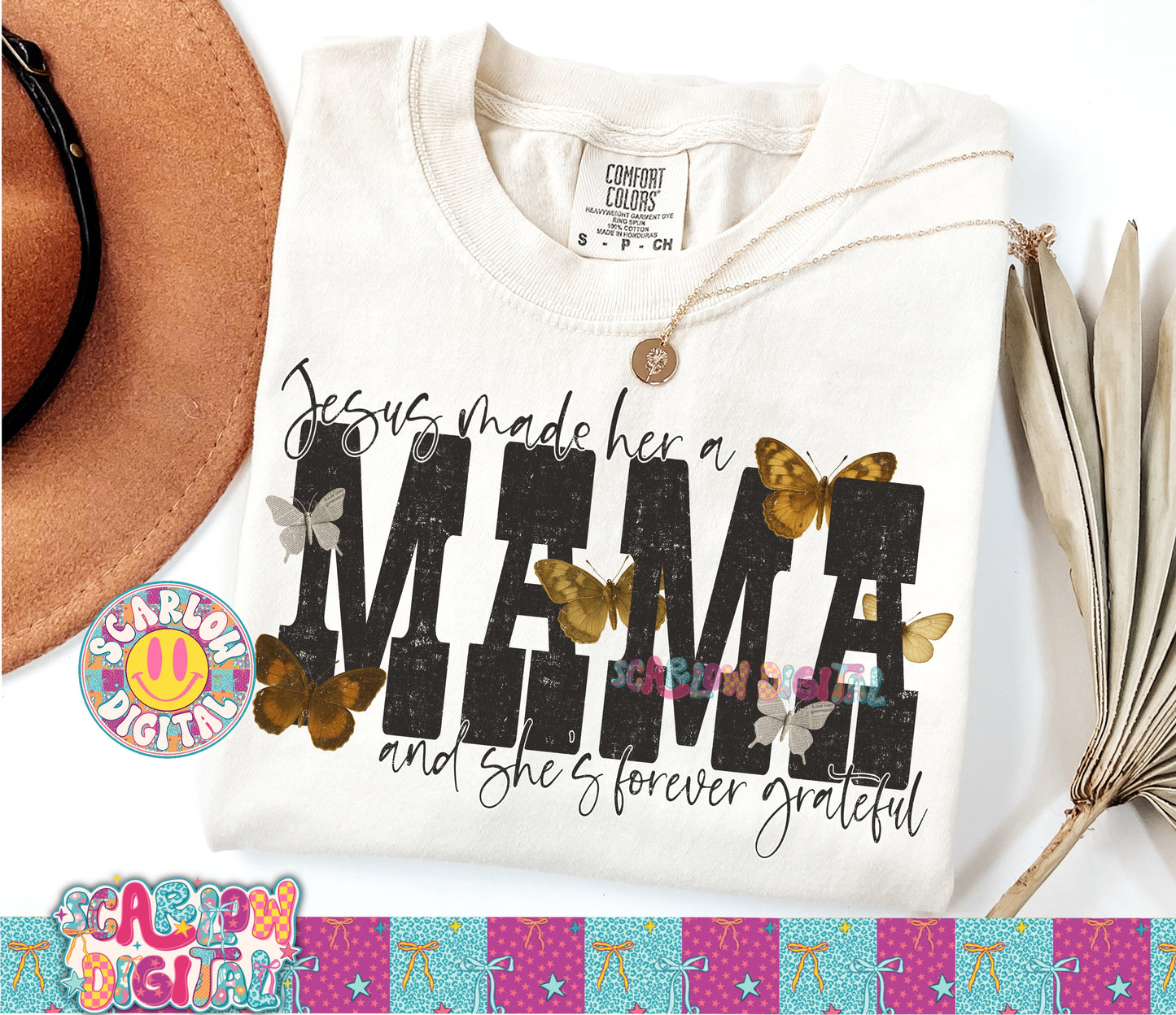 Jesus Made Her a Mama with Butterflies PNG Digital Design