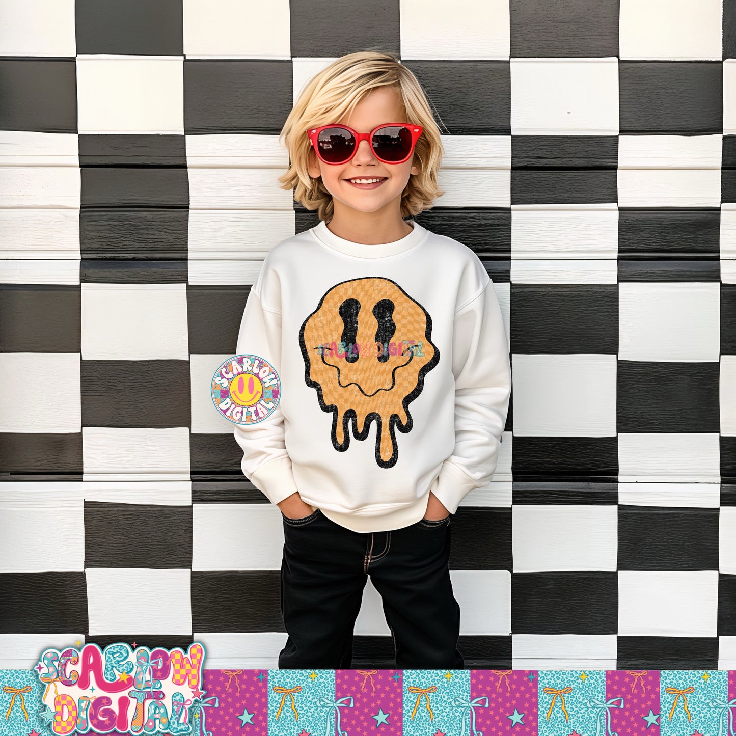 Trippy Face PNG Digital Design