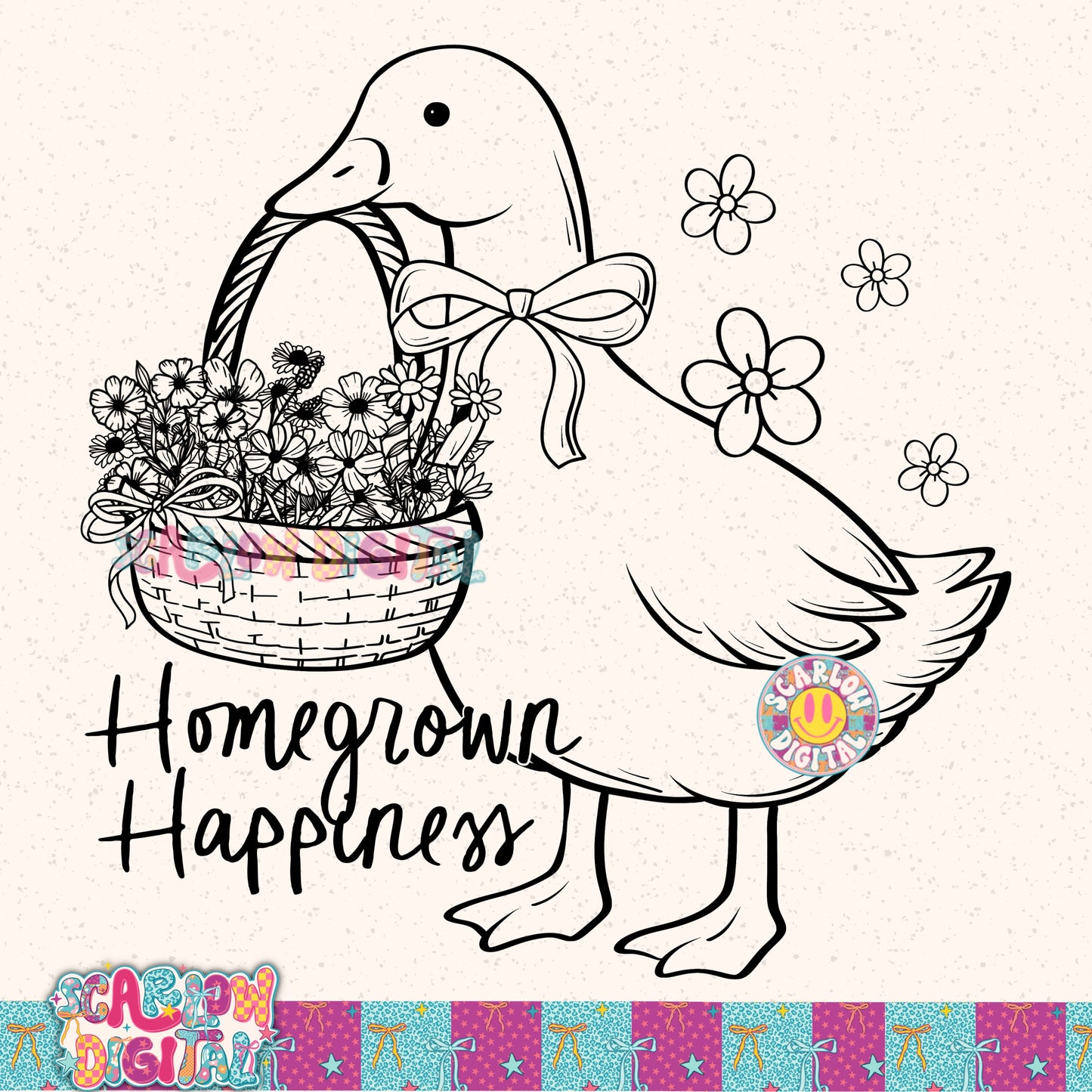 Homegrown Happiness PNG Digital Design