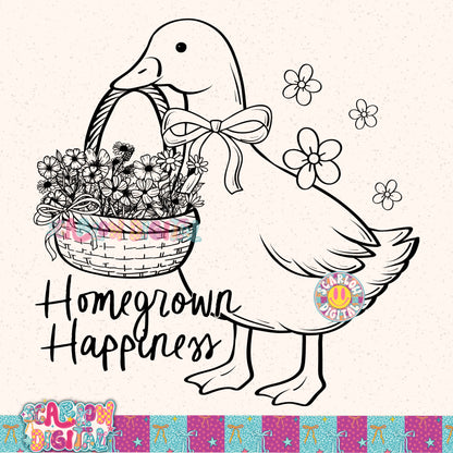 Homegrown Happiness PNG Digital Design