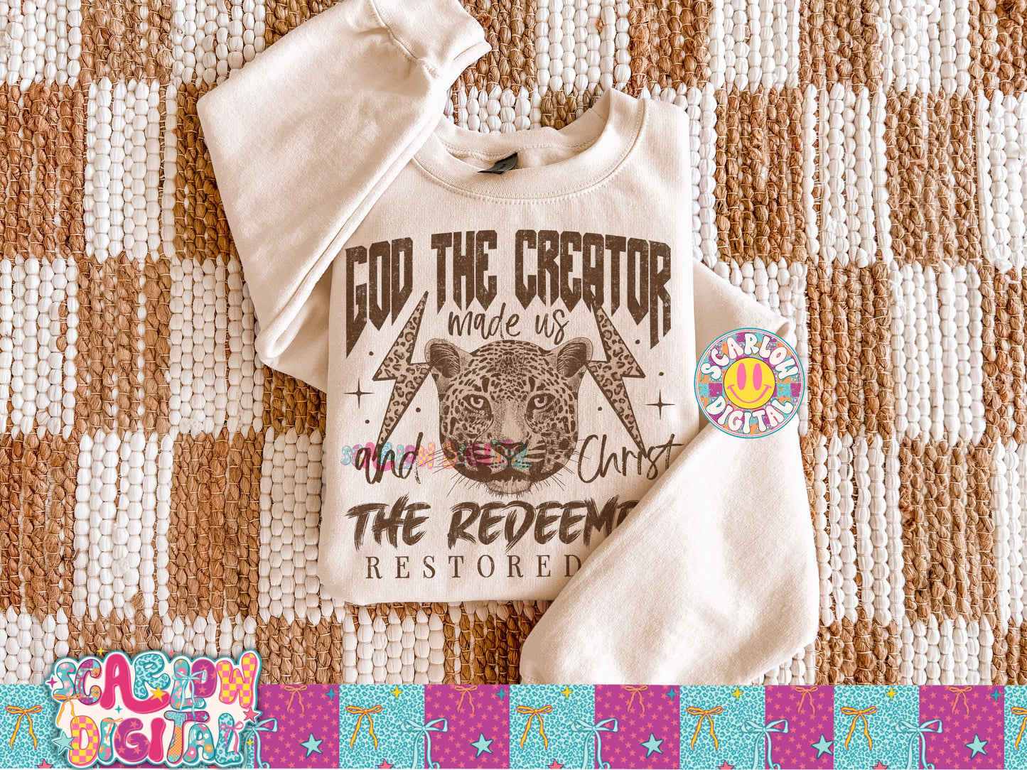 God The Creator Made Us And Christ The Redeemer Restored Us PNG Digital Design