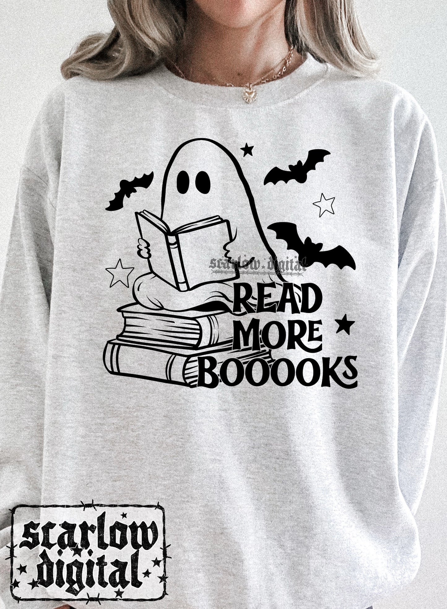 Read More Books PNG Digital Design Halloween Bookish