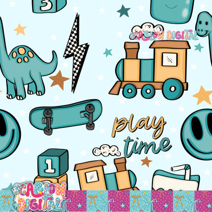 Play Time Seamless Pattern Digital Design