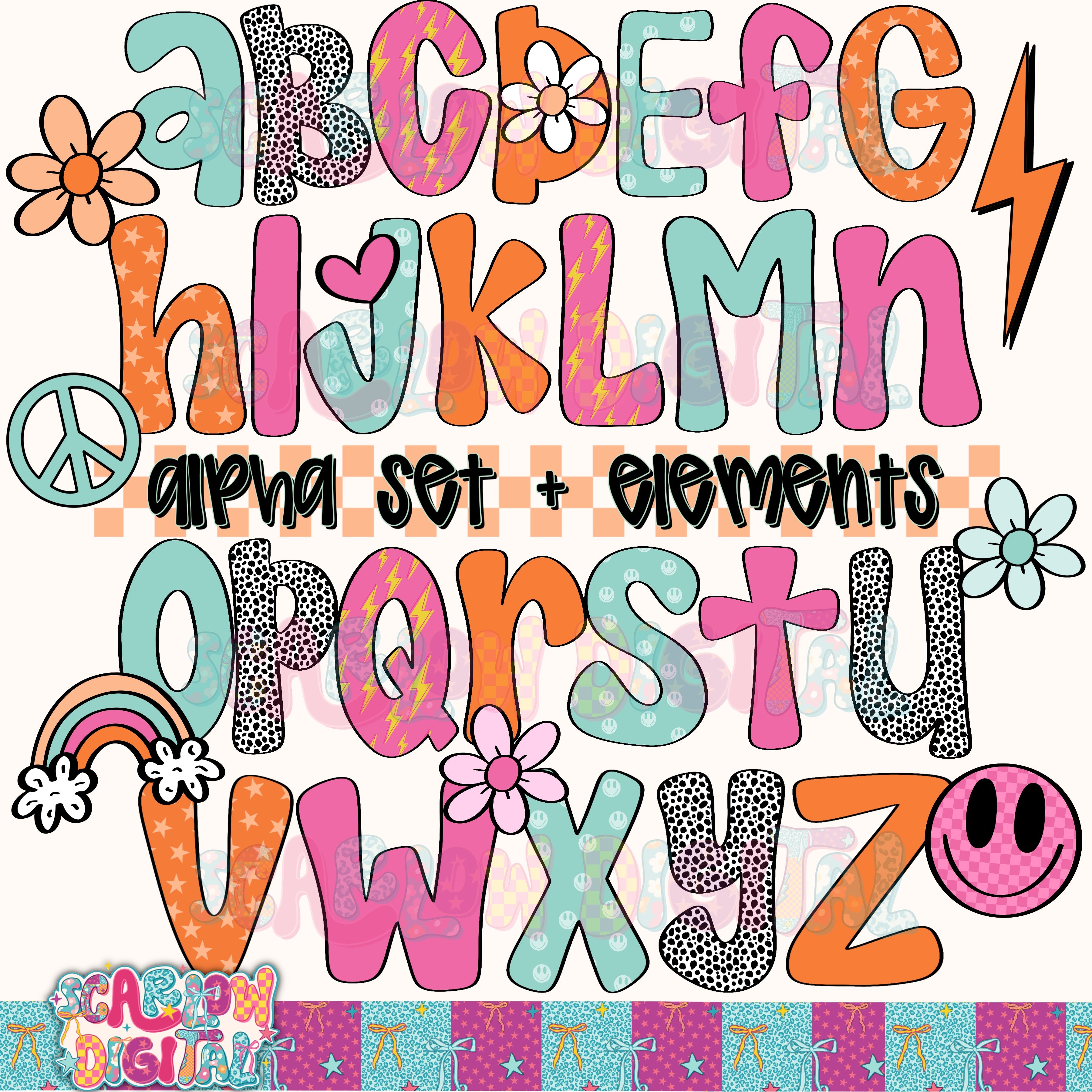 Retro Alpha Set Digital Design – Scarlow Digital