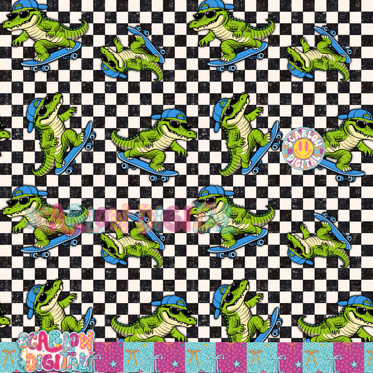 Alligator Seamless Pattern Digital Design