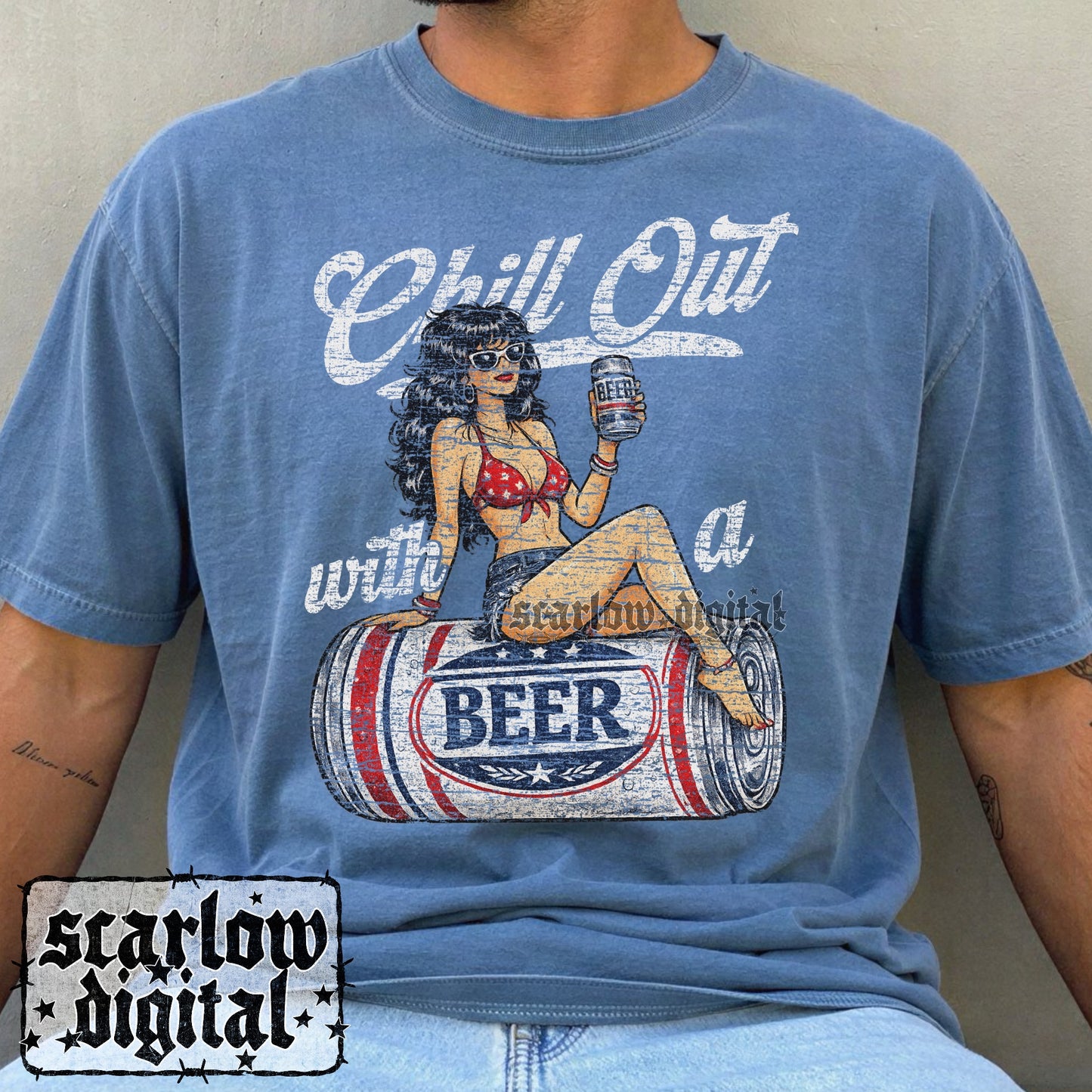 Chill Out With a Beer PNG Digital Design