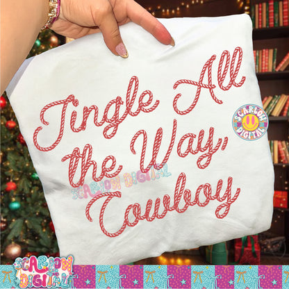 Jingle All the Way Cowboy PNG Digital Design